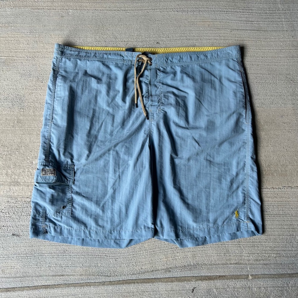Polo Ralph Lauren Blue Swim Trunks Cargo Pocket Mens 2XLT Tall Board Shorts